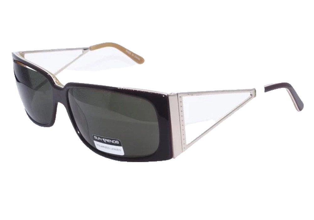 SUN TRENDS ST130 BROWN CARAMEL GOLD EYEGLASSES FRAMES 60-16-130 AUTHENTIC